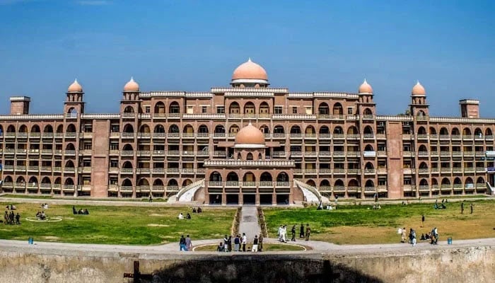 The University of Peshawar (UoP) building is seen in this image. — gadmissions.uop.edu.pk/File