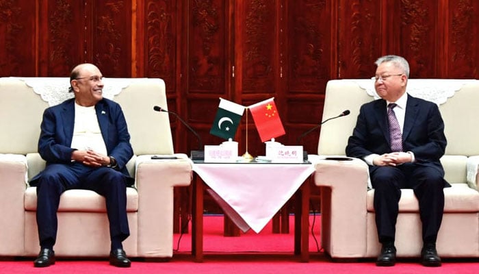 President Asif Ali Zardari meets Party Secretary of Hunan Province Shen Xiaoming on April 26, 2026. — APP