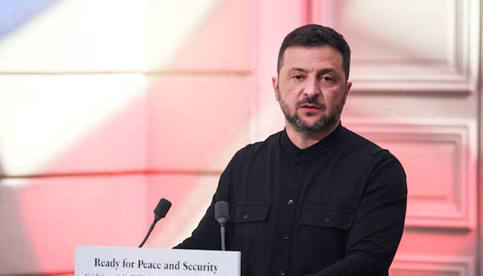 Ukrainian President Volodymyr Zelensky speaks during a press conference following at the Elysee presidential Palace, in Paris, France. — Reuters/File