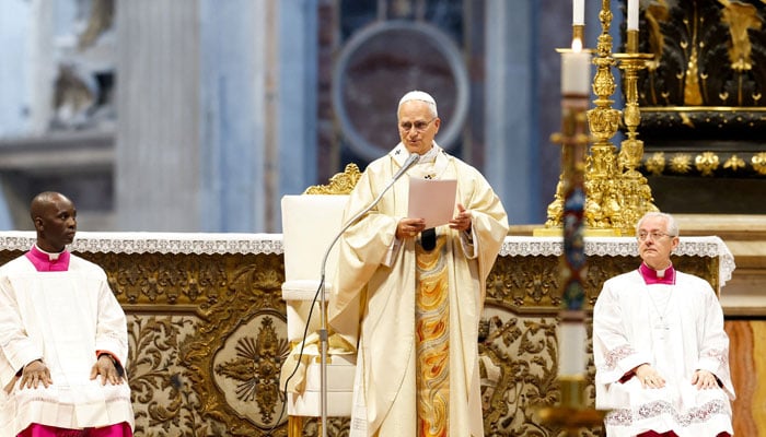 Pope Leo XIV leads a Holy Mass with priestly ordinations in Saint Peters Basilica at the Vatican, April 26, 2026. — Reuters