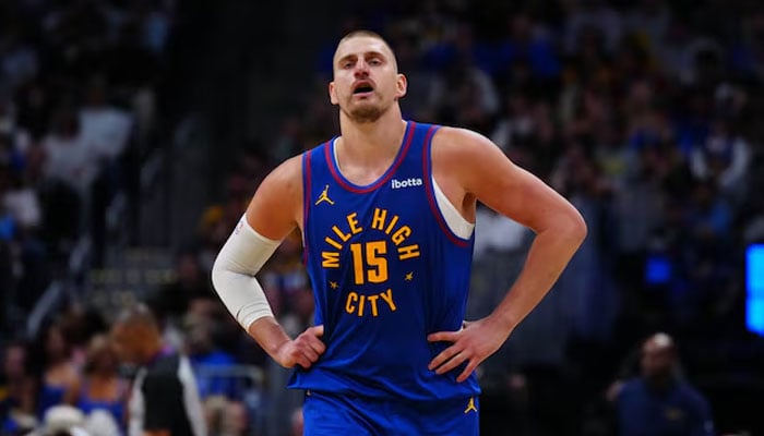 Denver Nuggets center Nikola Jokic (15) reacts in the second half against the Minnesota Timberwolves during game two of the first round of the 2026 NBA Playoffs at Ball Arena. —Reuters