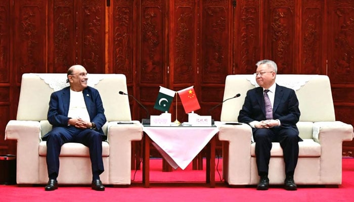 President Asif Ali Zardari in a meeting with Hunan Party Secretary Shen Xiaoming on April 26, 2026. — APP