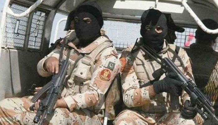 The representational image shows the Rangers personnel seated on a patrol van. — The News/File