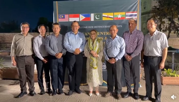 Minister for Information and Culture Punjab Azma Bokhari is seen in the group photo with delegation from ASEAN countries led by Indonesian Ambassador Chandra Warsi  on April 28, 2026. — Facebook@AzmaBokhariPMLN/Screengrab