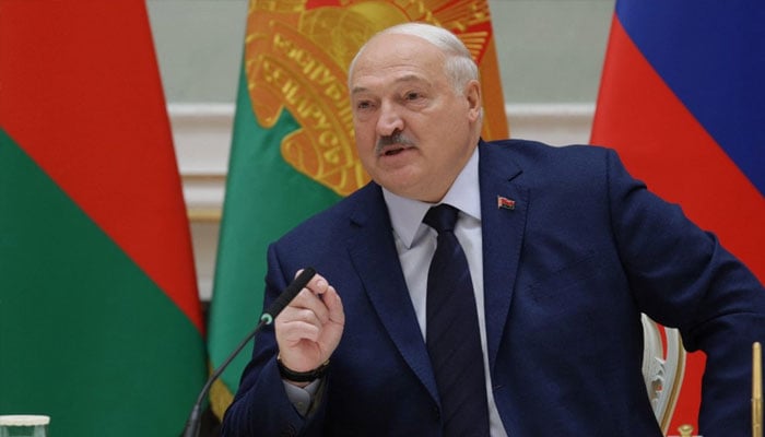Belarusian President Alexander Lukashenko attends a signing ceremony with Russian President Vladmir Putin during a meeting of the Supreme State Council of the Union State of Russia and Belarus, at the presidential palace in Minsk on December 6, 2024. —AFP