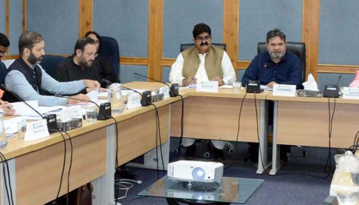 Senator Rana Mahmood-ul-Hassan, chairing the meeting of the Senate Standing Committee on Cabinet Secretariat. —Facebook@Pakistansenate/File