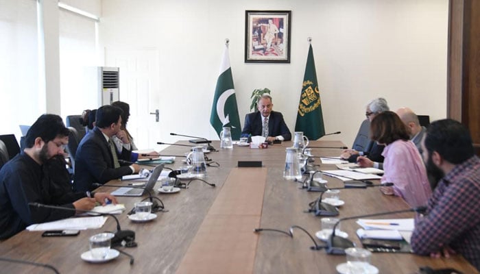 Federal Minister for Climate Change and Environmental Coordination Dr Musadik Malik chairing the first meeting  of the Committee on Cruelty to Animals on April 29, 2026. — PID