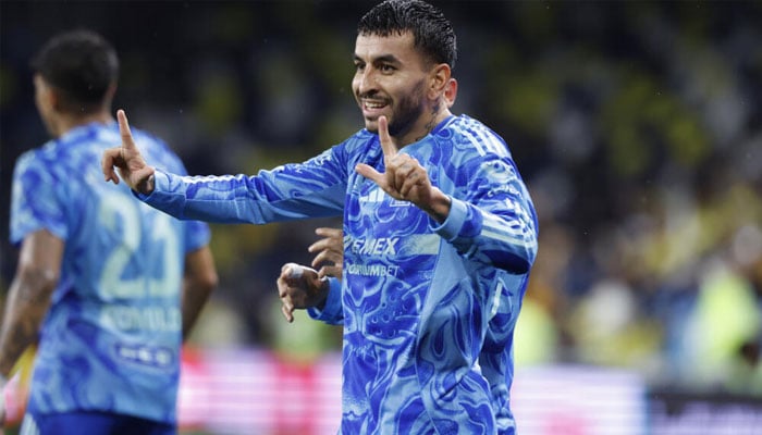 Argentine striker Angel Correa of Tigres celebrates after scoring the only goal in a 1-0 first leg semi-final win for the Mexican club at Nashville in the CONCACAF Champions Cup first leg. —AFP