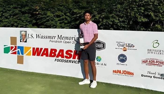 Pakistan’s golf star Omar Khalid Hussain. — Geo News/File