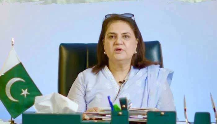 Benazir Income Support Programme (BISP) Chairperson Senator Rubina Khalid speaks in a video message to pay tributes to the labour force of Pakistan on May 1, 2025. — Screengrab via Facebook@officialbisp