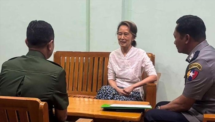 Undated handout photo from the Myanmar Military Information Team released on April 30, 2026 shows Aung San Suu Kyi at an undisclosed location. —AFP
