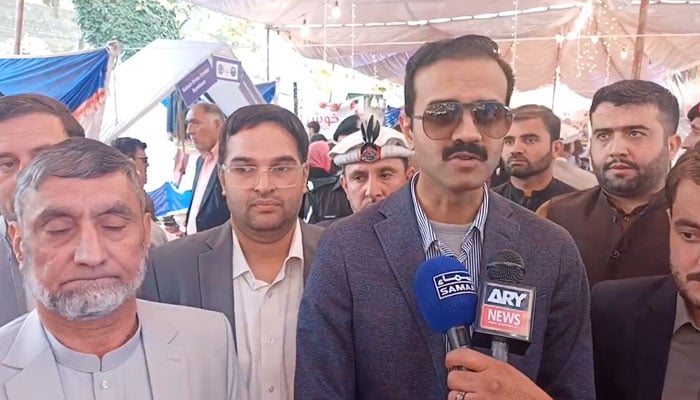 Deputy Commissioner, Lower Chitral, Rao Hashim Azim talking to the media, on October 27, 2025. — Facebook@DCLowerChitral/Screengrab
