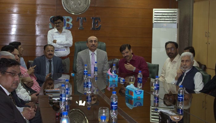 The image shows a glimpse from event to establish the Student Facilitation Centre at the Sindh Board of Technical Education (SBTE) on May 1, 2026. — Facebook@sbte1970