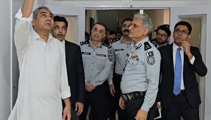 Federal Interior Minister Mohsin Naqvi is seen during a visit to headquarters of Federal Investigation Agency (FIA) on May 1, 2026. — Facebook@realmohsinnaqvi