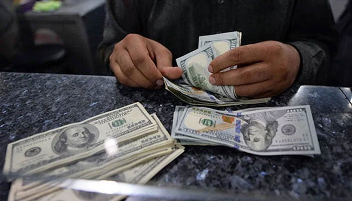 A vendor at an exchange company counts dollars in this undated photograph. — AFP/File