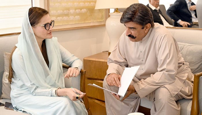 Senior Minister Marriyum Aurangzeb is in one of several meetings on May 2, 2026. — Facebook@MarriyumAurangzebPMLN