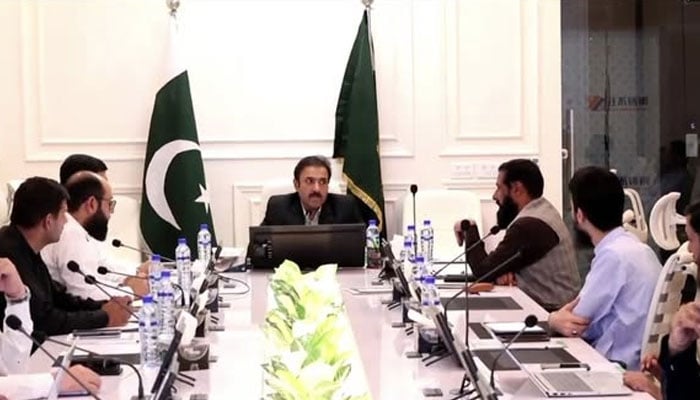 Punjab Minister for Local Government Zeeshan Rafique chairs a meeting of the Suthra Punjab Authority  on May 1, 2026. — Facebook@MianZeeshanRafiquePMLN