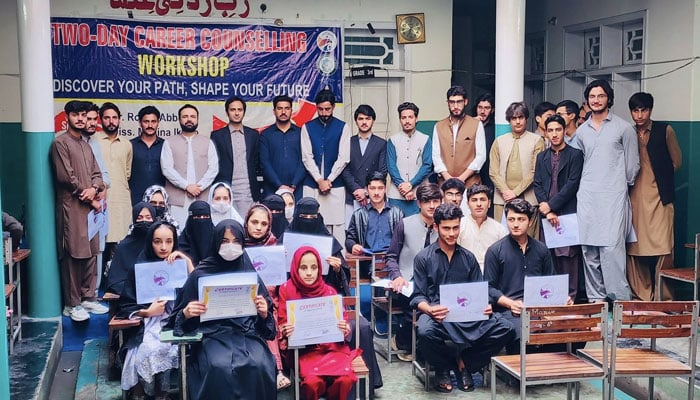The image shows a glimpse from a two-day career counselling workshop on April 29, 2026. — Facebook@DistrictYouthOfficeDirUpper
