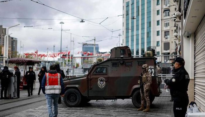 Police officers block access to Taksim Square using barriers during a May Day (Labour Day), marking International Workers’ Day, in the Taksim district of Istanbul, on May 1, 2026. —AFP