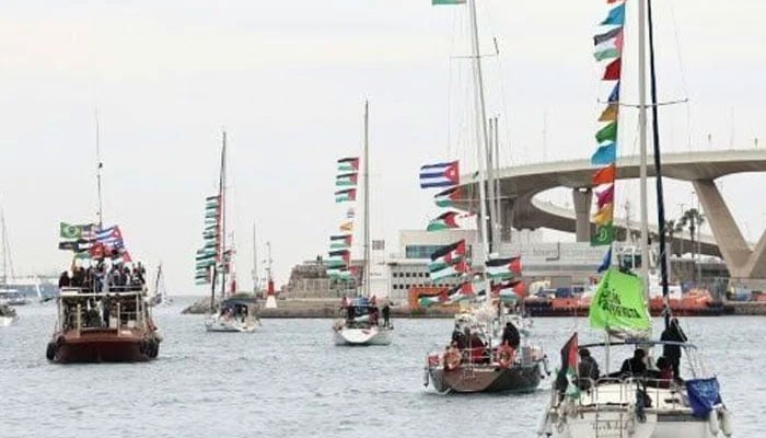The flotilla set sail in recent weeks from Marseille in France, Barcelona in Spain, and Syracuse in Italy. —AFP