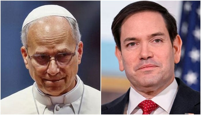 This collage of pictures shows Pope Leo XIV (left) and US Secretary of State Marco Rubio. — Reuters