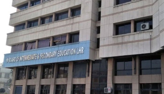 This image shows the Board of Intermediate & Secondary Education (BISE) Lahore building. — Facebook@BISELahoree/File
