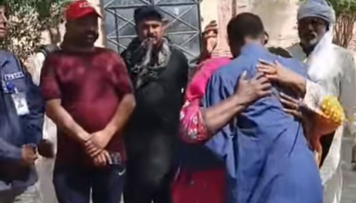 The image shows child reuniting with his mother after 15 years, on May 3, 2026. — Facebook@punjabsafecities/Screengrab