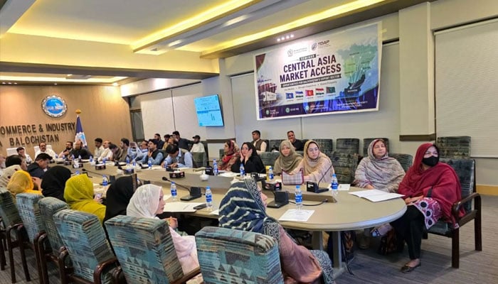 Participants attending the seminar titled Central Asia Market Access: Opportunities in Balochistan Export Sector, held in Quetta Chamber of Commerce & Industry, organised by TDAP Quetta, May 5, 2026. —Facebook@tdapofficial