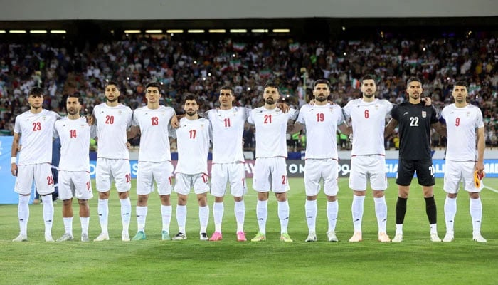 Iran players pose for a picture ahead of their FIFA World Cup Asian Qualifiers match against North Korea at the Azadi Stadium in Tehran on June 10, 2025. — Reuters