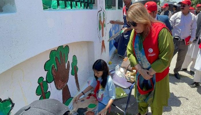 This image shows participants at a Climate Champion event organised by the Pakistan Red Crescent Society (PRCS) to raise awareness about environmental issues through art on May 5, 2026. — PRCS website/File