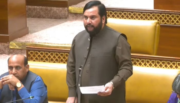 PMLN Minority MPA Falbous Christopher speaking in the Punjab Assembly on May 5, 2026. — Facebook@falbous.christopher/Screengrab