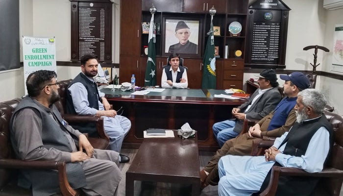 Azizullah Jan, deputy commissioner of Upper Kohistan chairing a meeting on May 5, 2026. — Facebook@dckohistanu