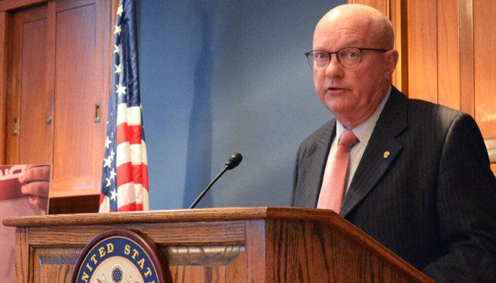 Colonel Lawrence Wilkerson (Ret.) speaking in the Dirksen Senate Office Building in September 2019. —Project on Middle East Democracy/File
