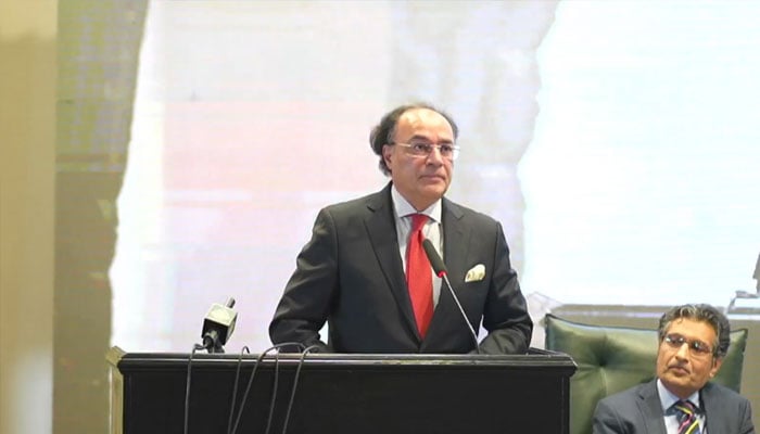 Finance Minister Muhammad Aurangzeb, addressing the ceremony in Islamabad, May 6, 2026. —Screengrab via Facebook@SECPPakistan