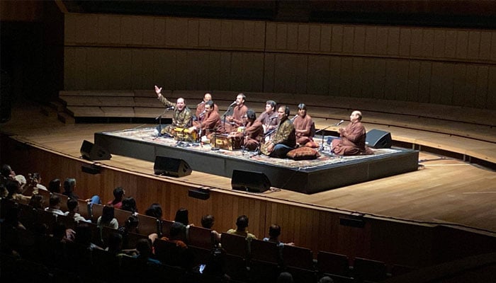 Artists performing on the event of 60th anniversary of diplomatic relations between Pakistan and Singapore, in Singapore. —Facebook@PakinSingapore