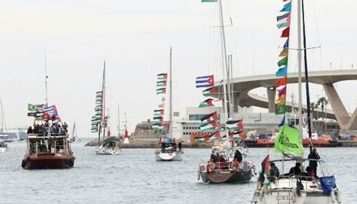The flotilla set sail in recent weeks from Marseille in France, Barcelona in Spain, and Syracuse in Italy. —AFP