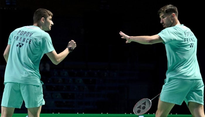 Frances Christo Popov (L) and Toma Junior Popov at the European Championships in April. —AFP