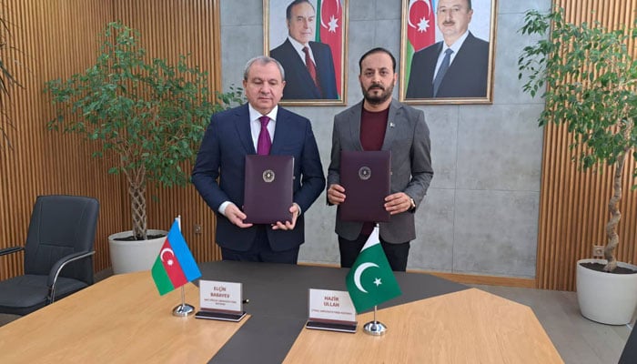 An image from a MOU signing ceremony between the University of Chitral and Baku State University on May 8, 2026. — Facebook@uoch.edu.pk