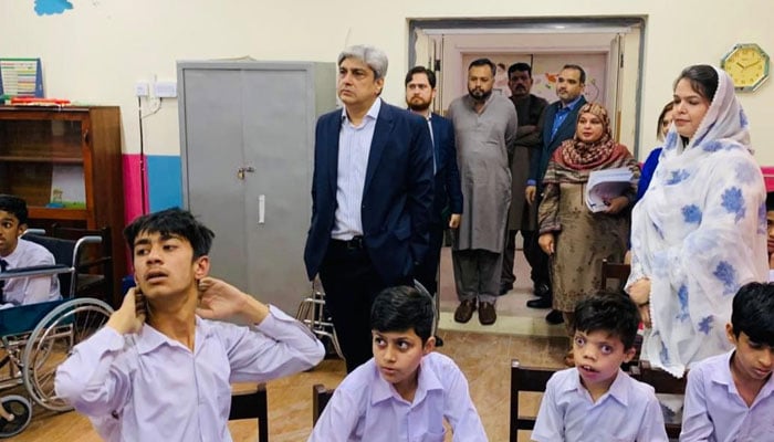 Federal education secretary Nadeem Mahbub visits the National Special Education Centre for Visually Handicapped Children and the Physical Handicapped Centreon, May 7, 2026. — Facebook@mofept