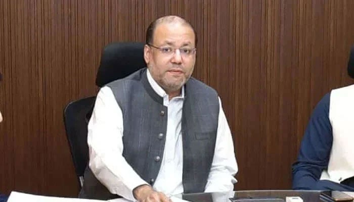 Provincial Minister for Industries and Commerce Chaudhry Shafay Hussain gestures during a meeting on April 22, 2024. — Facebook@chshafayhussain.official