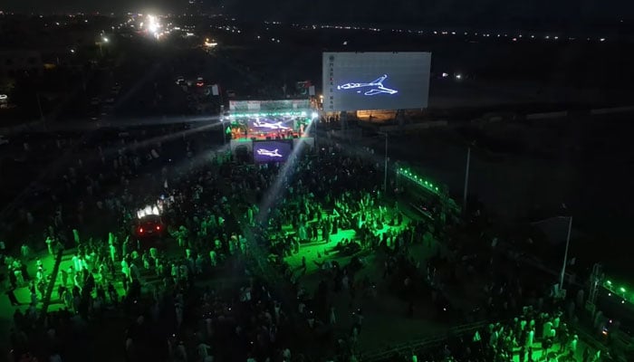 The Pakistan Peoples Party (PPP) organises a grand public celebration to mark the first anniversary of Maarka-e-Haq.   — Facebook@pppdigital.org.pk/Screengrab