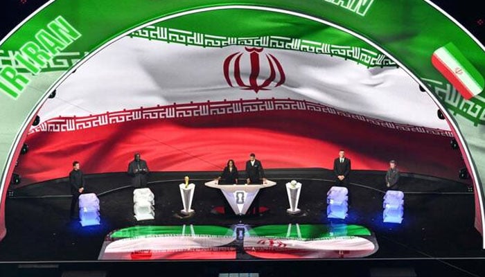 Mehdi Taj, president of the Iranian Football Federation, addressing the event. —AFP/File