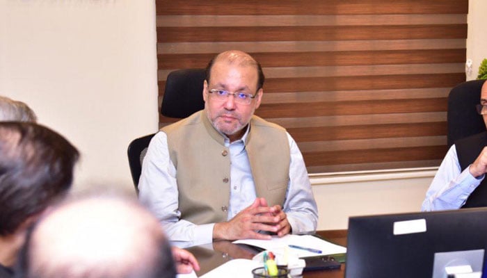 Minister for Industries and Commerce Chaudhry Shafay Hussain is seen in a meeting on April 3, 2026. — Facebook@ICIDPunjab
