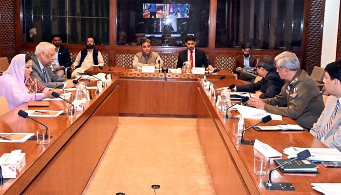Senator Danesh Kumar, Convener Minority Caucus presiding over a meeting at Parliament House Islamabad on May 11, 2026. —Facebook@Pakistansenate