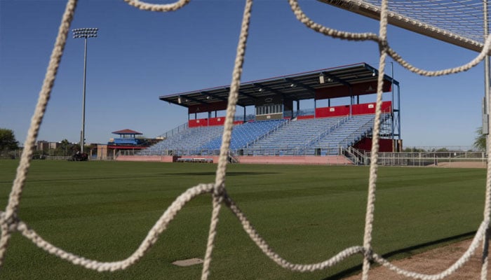 Grass on the pitch at the Kino Sports Complex, where Irans national football team will train, is trimmed to FIFA regulation height. —AFP