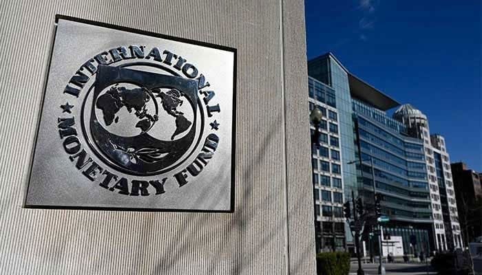 This undated photo taken on January 26, 2022, shows the seal of the International Monetary Fund (IMF) in Washington, DC. — AFP/File