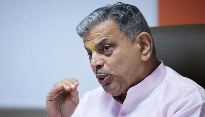 Dattatreya Hosabale, general secretary of the Rashtriya Swayamsevak Sangh (RSS), speaks to journalists during a briefing with foreign media at the RSS office in New Delhi, India, May 12, 2026.—Reuters