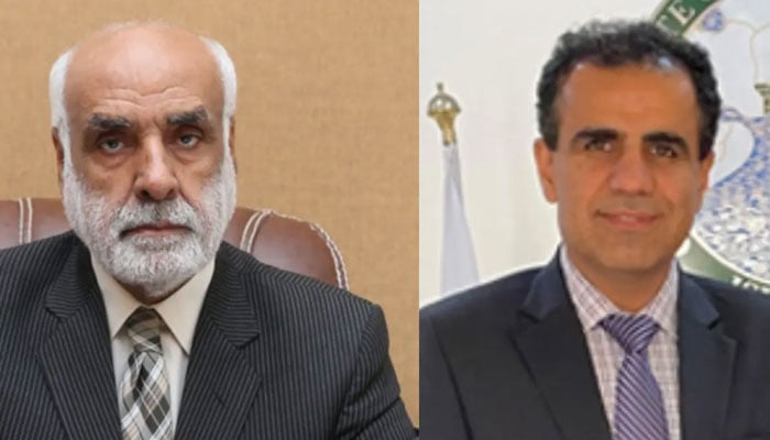 A combination photo of University of Gwadar Vice Chancellor Dr Abdul Razzaq Sabir and Pro-Vice Chancellor Syed Manzoor Ahmed. — University of Gwadar website/File