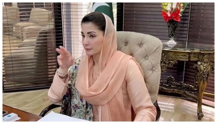 Punjab Chief Minister Maryam Nawaz Sharif addresses the meeting at Civil Secretariat on February 27, 2024. — NNI