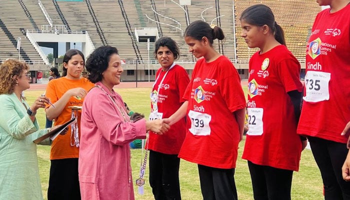 Winning athletes receiving medals on May 15, 2026. — Facebook@SpecialOlympicsPakistan